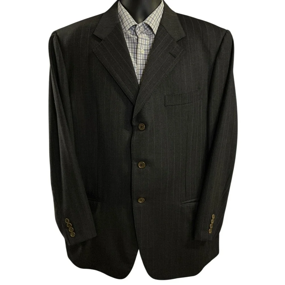 Ermenegildo Zegna Tessuto Wool Cashmere Pinstripe Blazer Tailored Mabro Italy 46